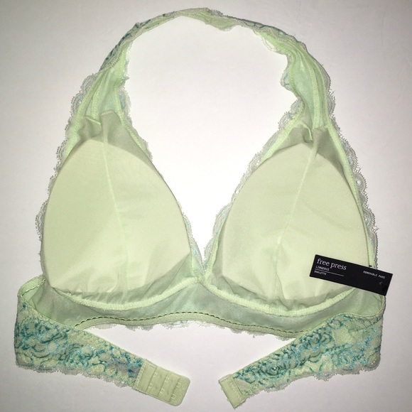 Free Press Aqua & Seafoam Lace Halter bralette XL - Picture 4 of 8